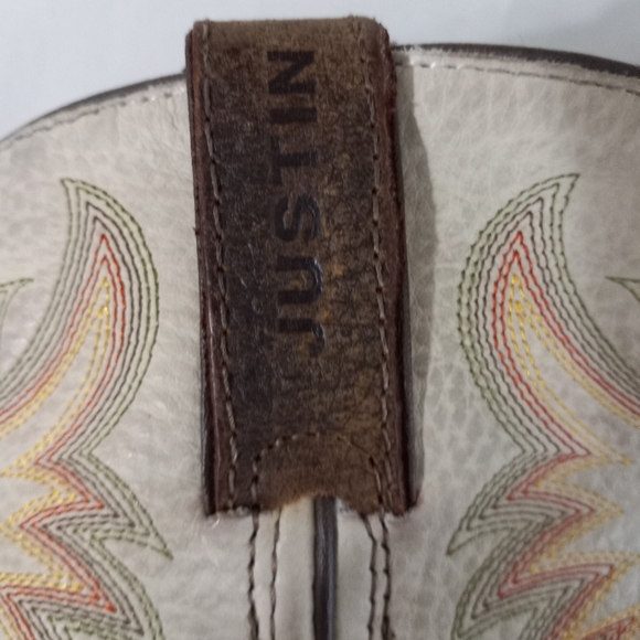 Justin Original Mens 12D Steel Toed Leather Work Boots #4684 - Picture 6 of 14